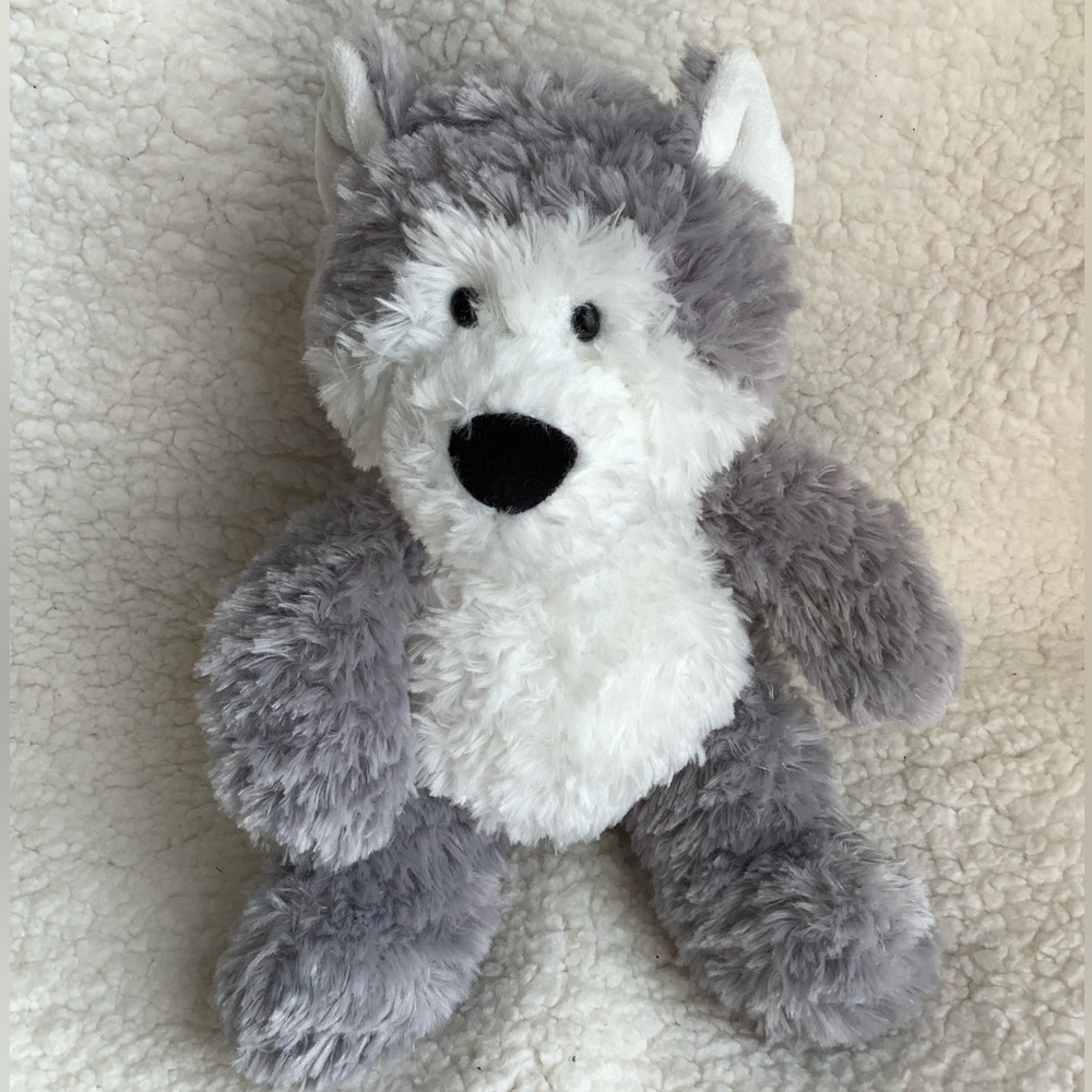 AURORA World Tubbie Wubbie Grey White Husky Wolf Dog Plush Stuffed Animal 2016